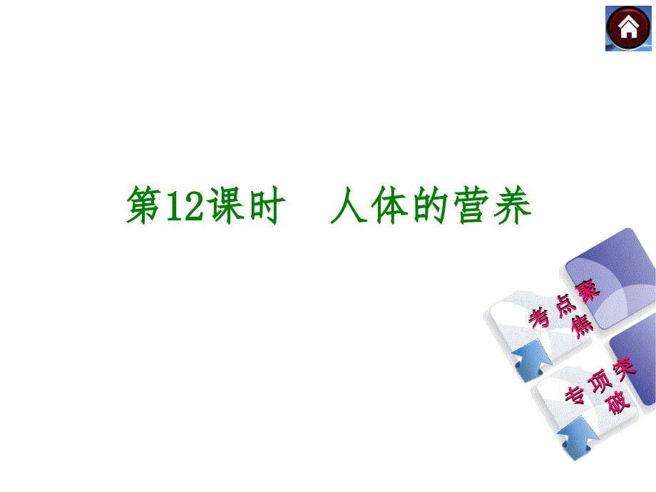 中考复习方案生物人教版总复习课件第12课时人体的营养_第1页