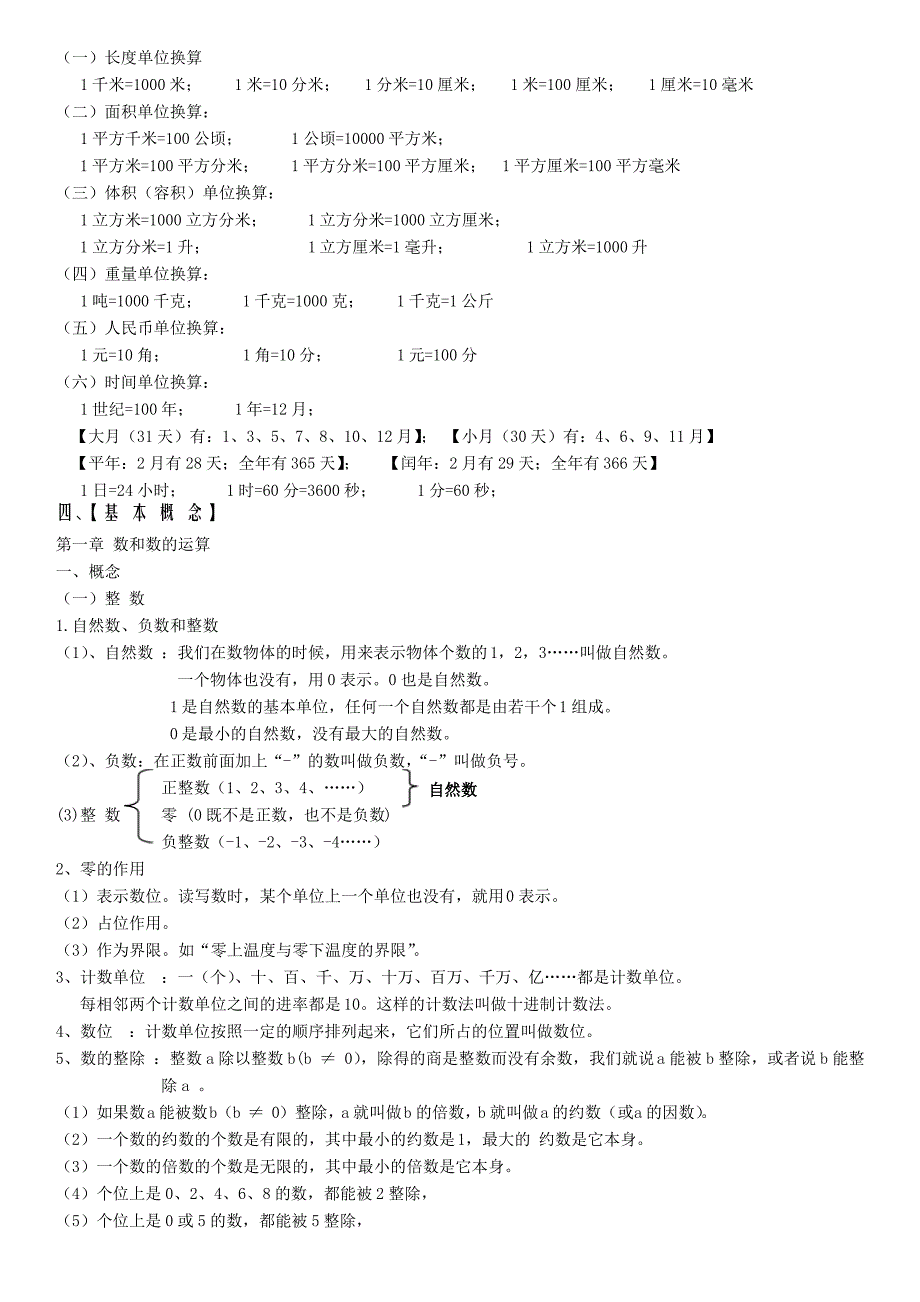 六年级数学毕业总复习知识点_第2页