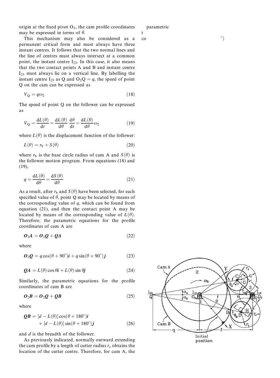 外文翻译--用矢量方程计算共轭凸轮轮廓英文版_第5页