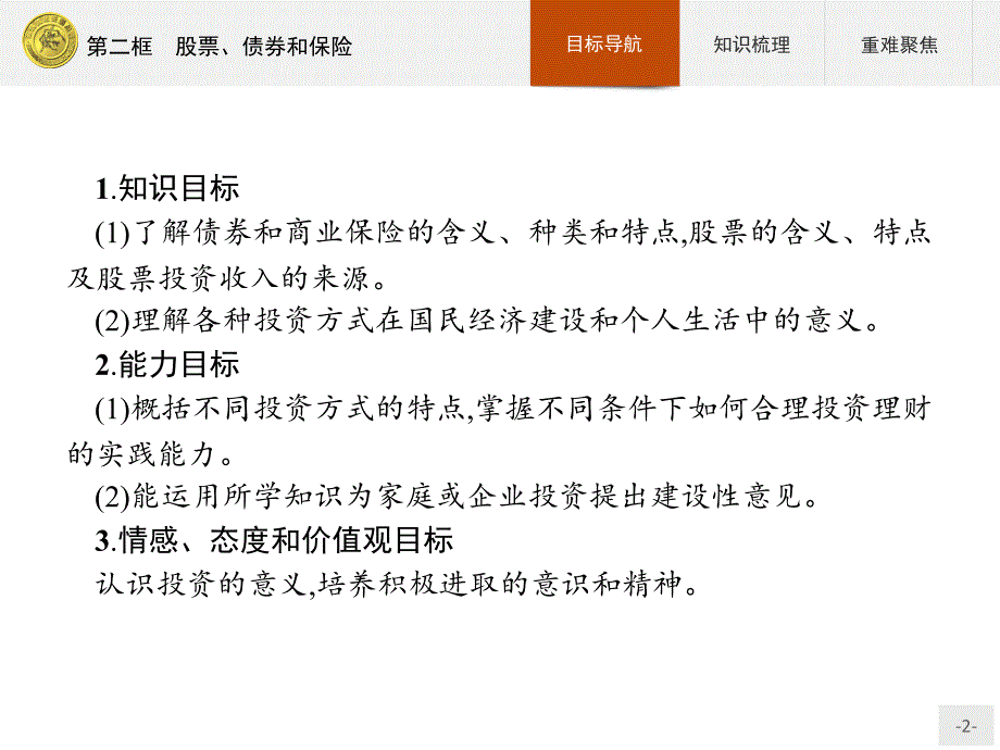 高中政治人教版必修1课件：6.2 股票、债券和保险-教案课件-高中政治必修一_第2页