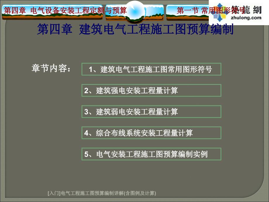 电气工程施工图预算编制详解含图例及计算课件_第1页