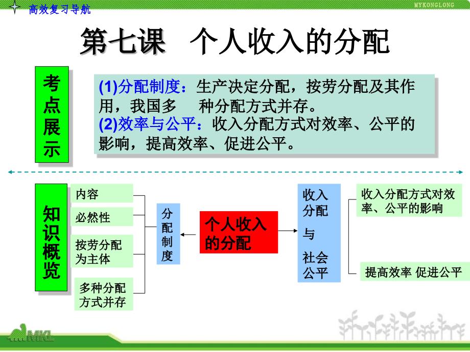 人教版高中政治复习课件：1-3.7个人收入的分配-教案课件-高中政治必修一_第3页