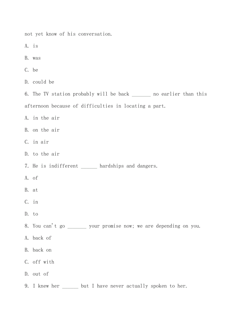 大学英语四级试卷（包含答案） (6)_第2页