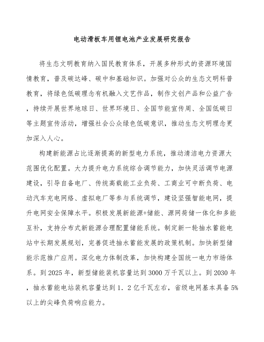 电动滑板车用锂电池产业发展研究报告_第1页