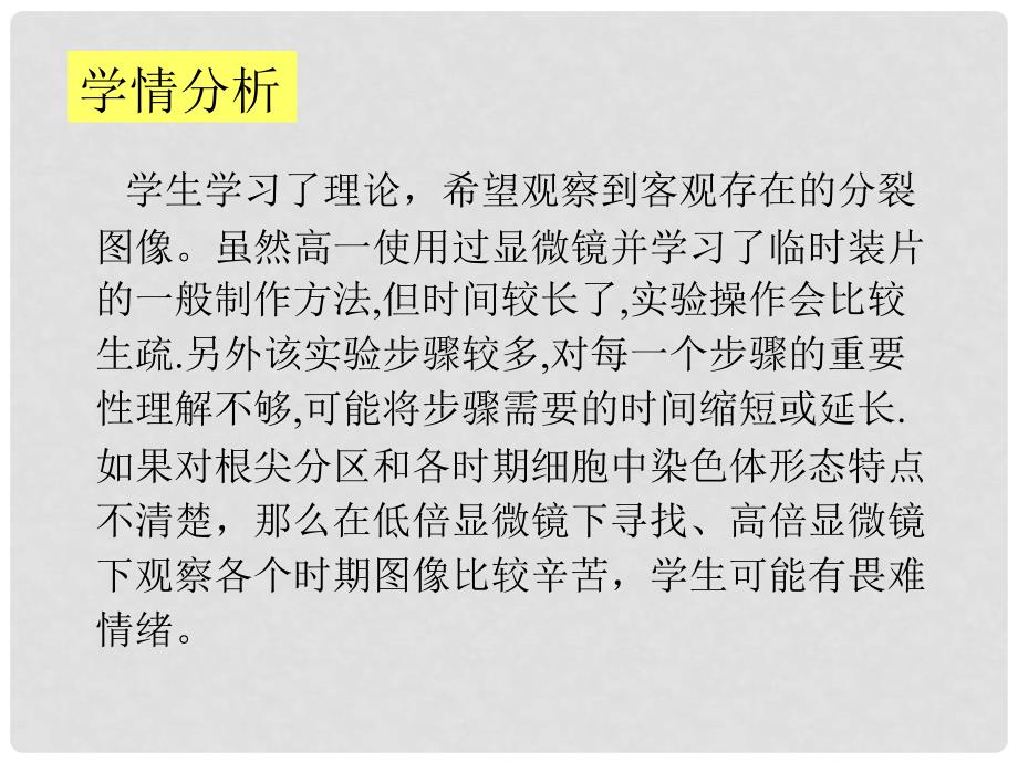 高中生物 第二册 第7章 细胞的分裂和分化 实验 7.1 植物细胞有丝分裂的观察课件（1）沪科版_第3页