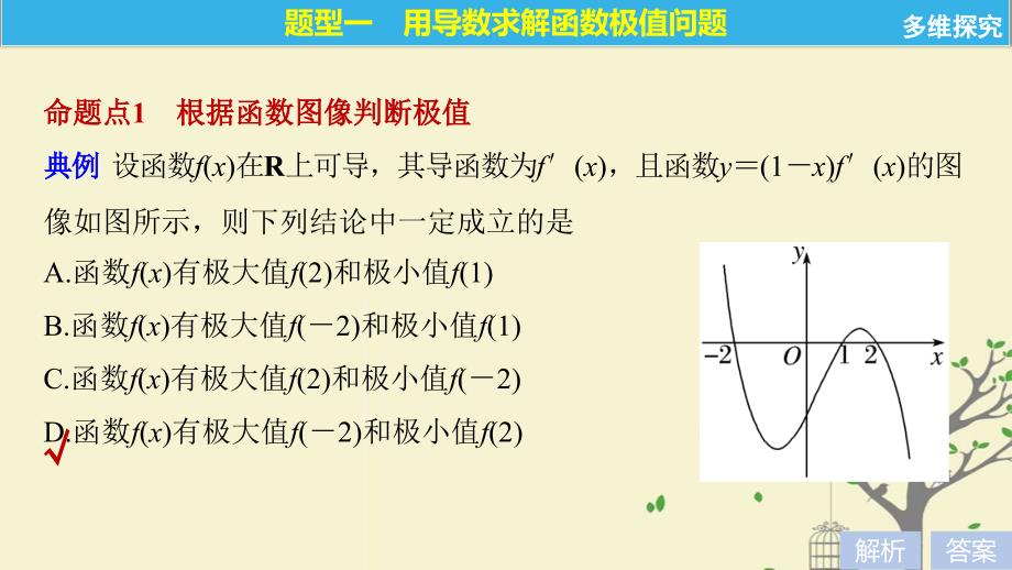 高考数学大一轮复习第三章导数及其应用3.2第2课时利用导数研究函数的极值最值课件理北师大版_第4页