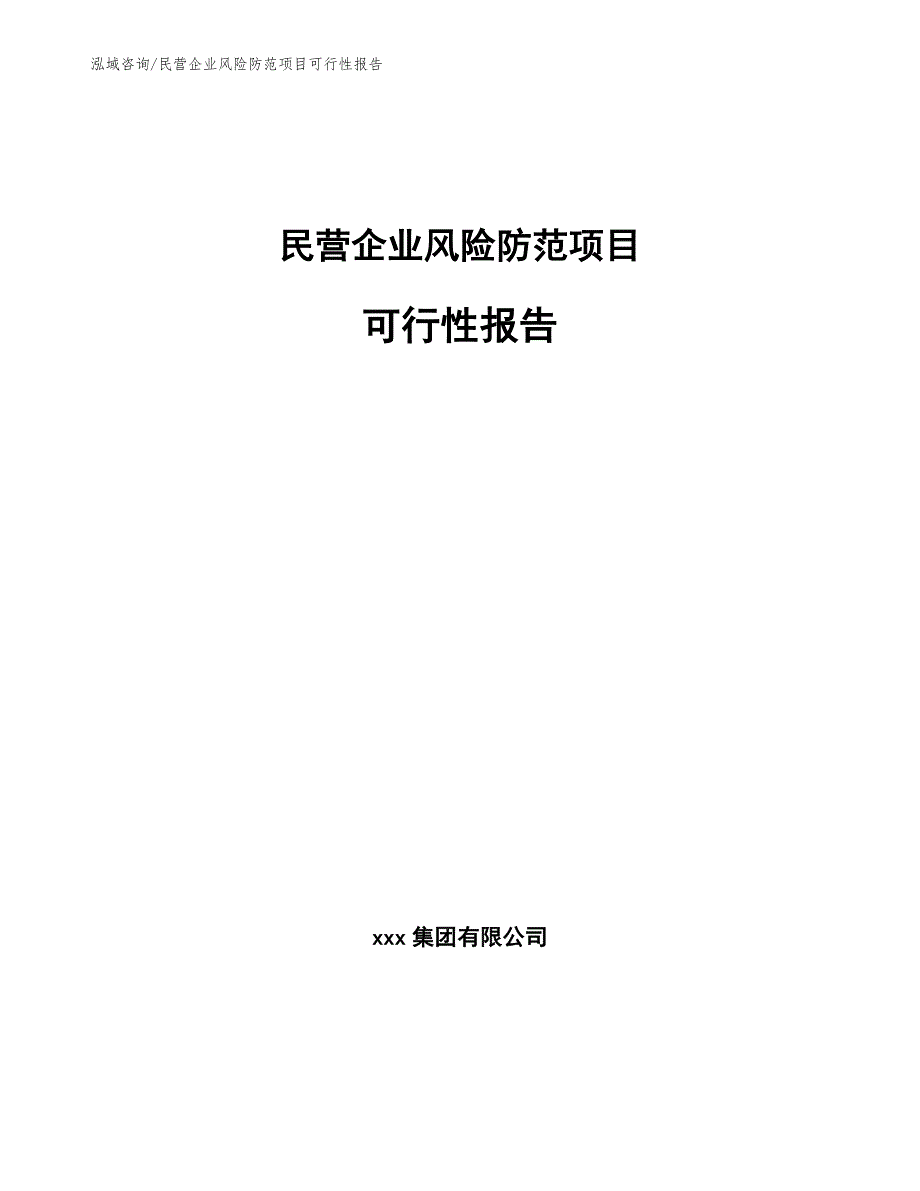 民营企业风险防范项目可行性报告_第1页