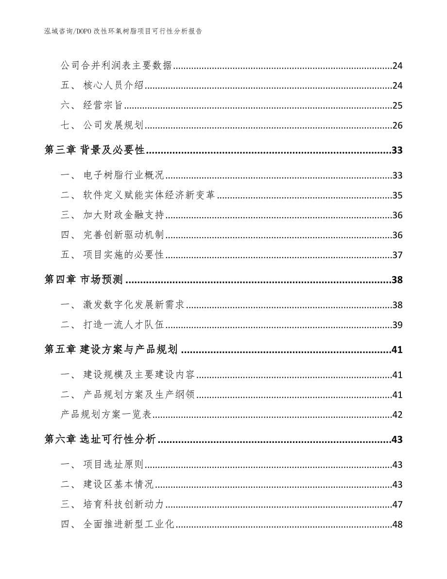 DOPO改性环氧树脂项目可行性分析报告模板范文_第5页