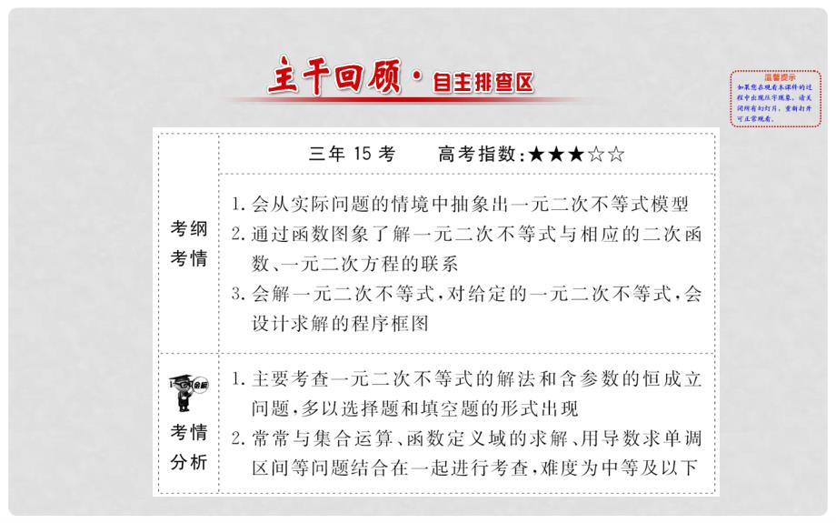 高考数学一轮复习 6.2 一元二次不等式及其解法课件 文 新人教A版_第2页