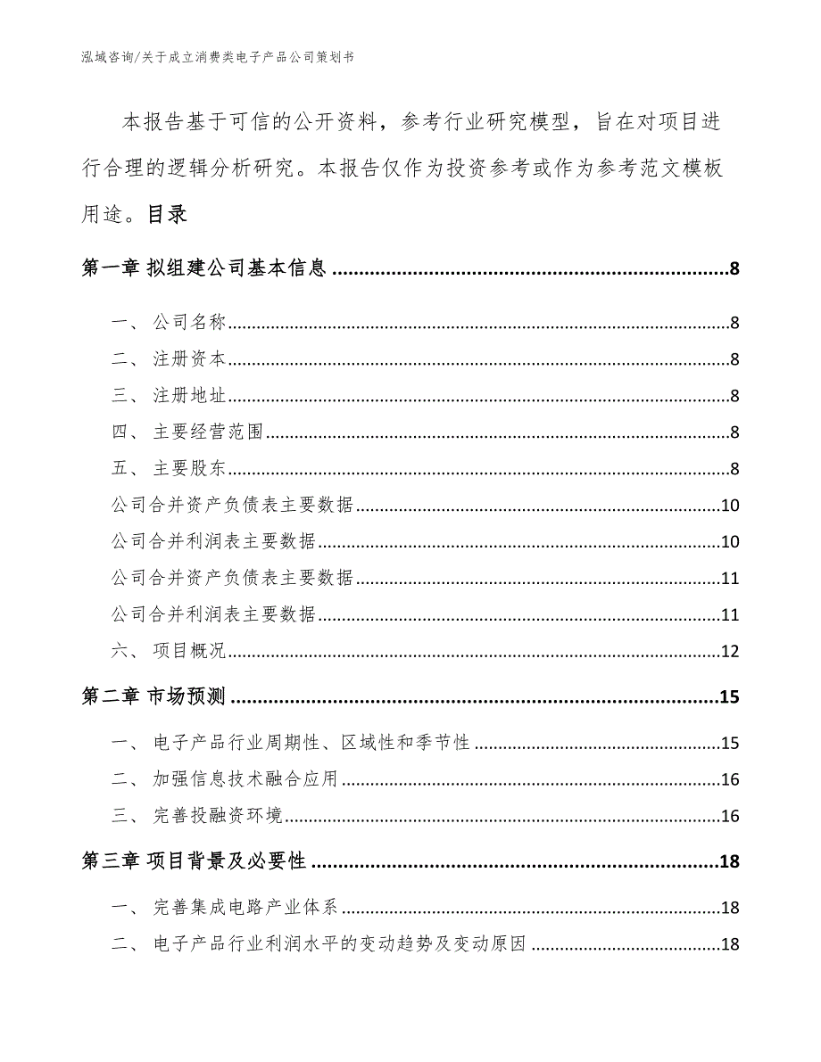 关于成立消费类电子产品公司策划书_模板参考_第3页