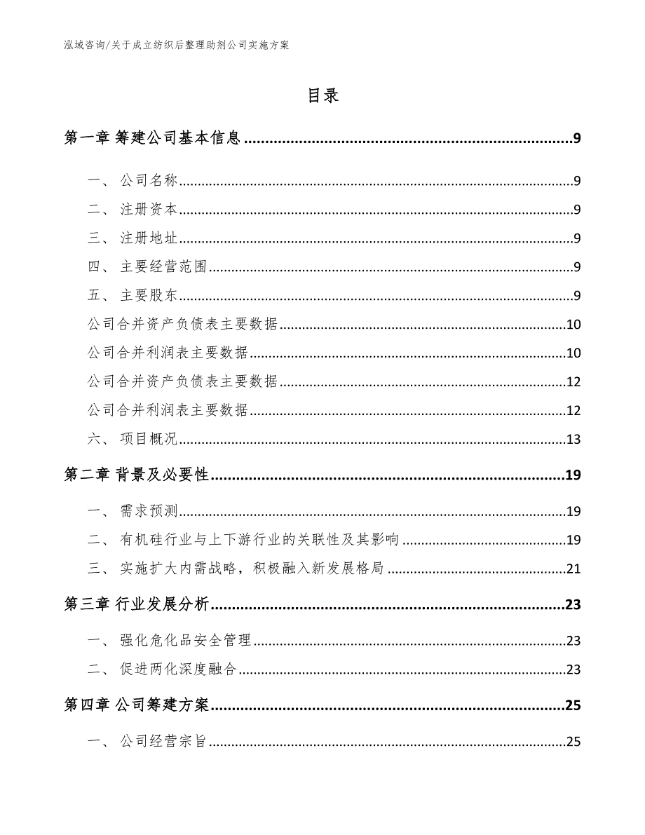 关于成立纺织后整理助剂公司实施方案_第2页