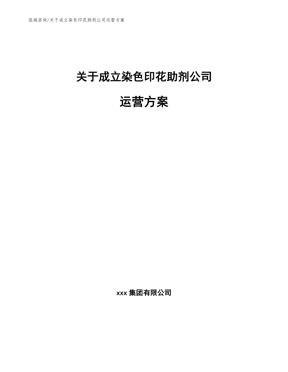 关于成立染色印花助剂公司运营方案_模板_第1页