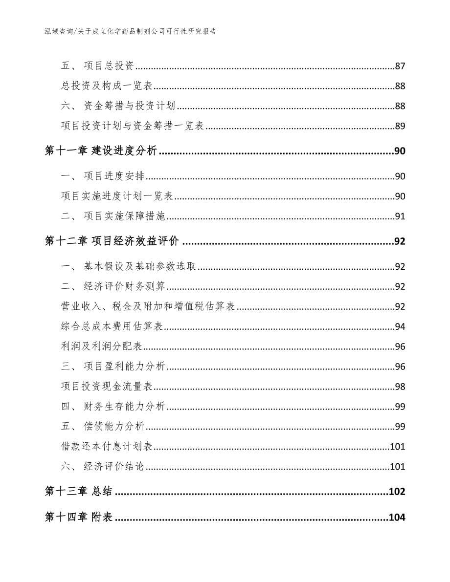 关于成立化学药品制剂公司可行性研究报告_模板参考_第5页