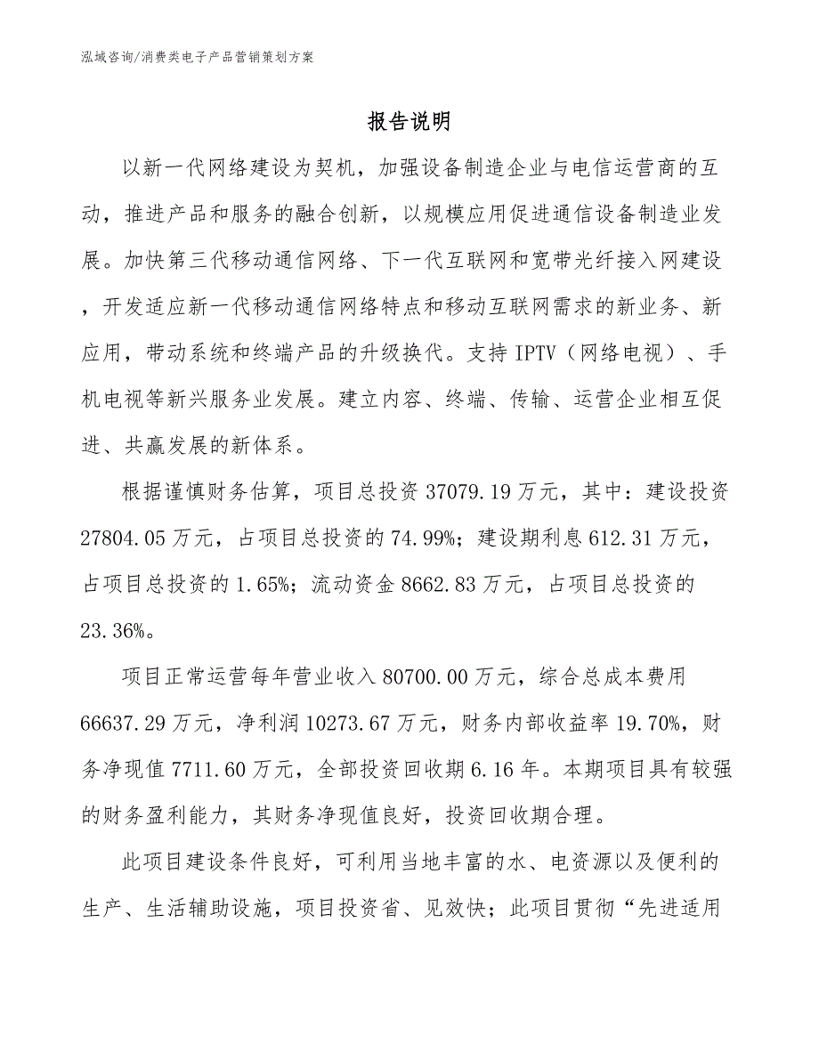 消费类电子产品营销策划方案_第1页