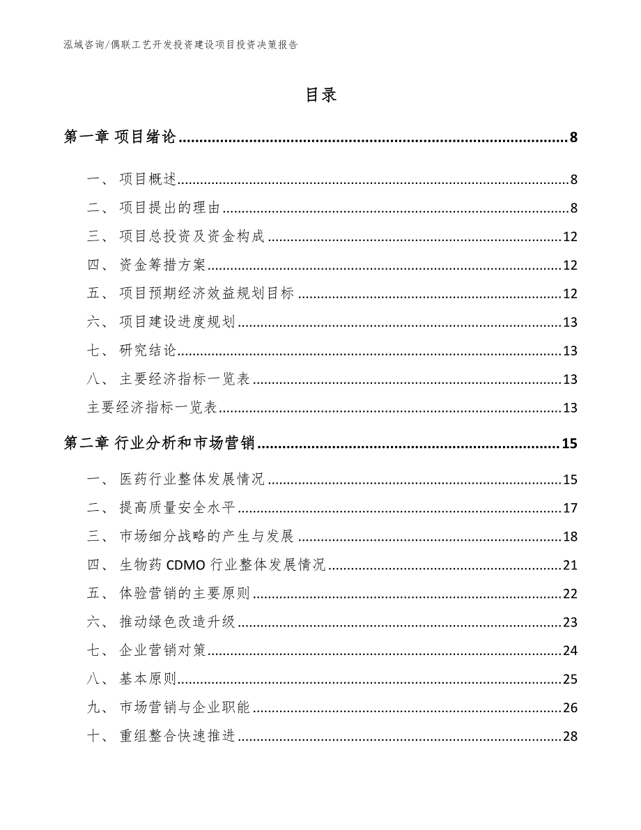 偶联工艺开发投资建设项目投资决策报告范文_第3页