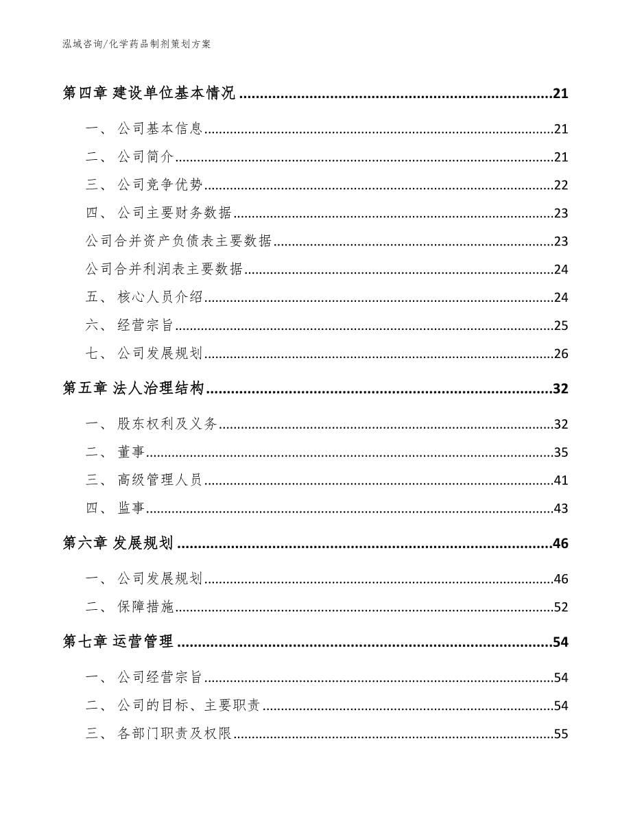 化学药品制剂策划方案_第5页