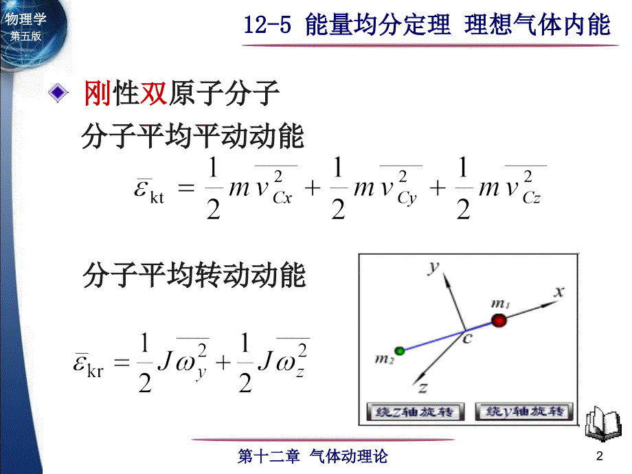 大学物理：12-5能量均分定理理想气体内能_第2页