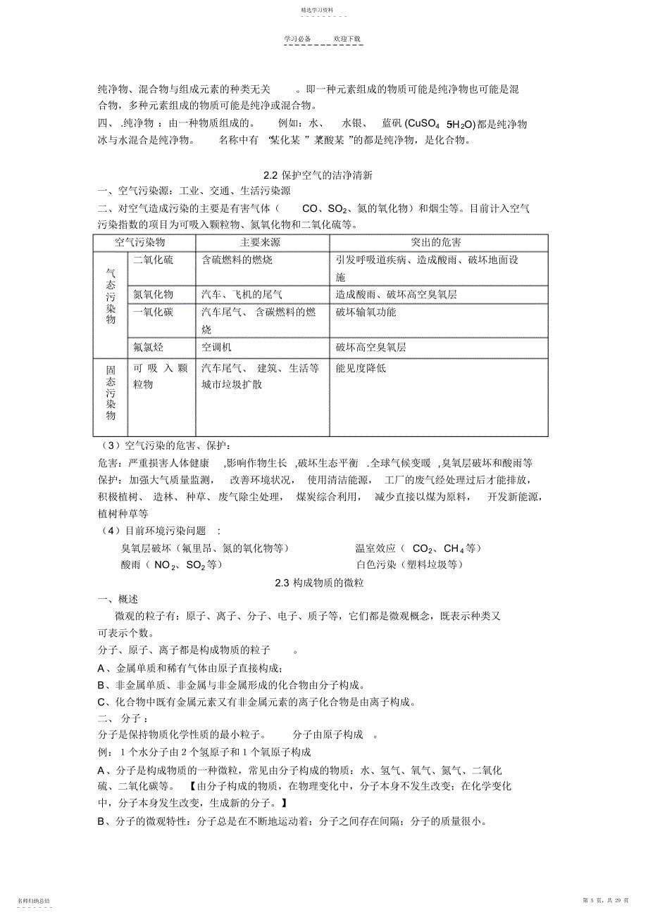 2022年粤教版九年级化学知识点指导书_第5页