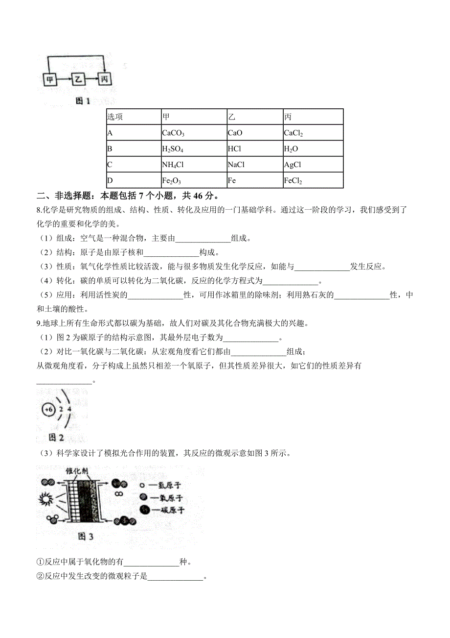2023年贵州省贵阳市中考一模化学试题（含答案）_第2页