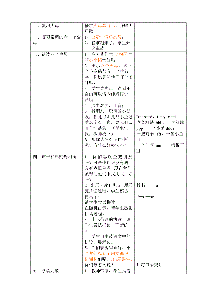 幼儿园大班拼音教案声母教学设计_第3页