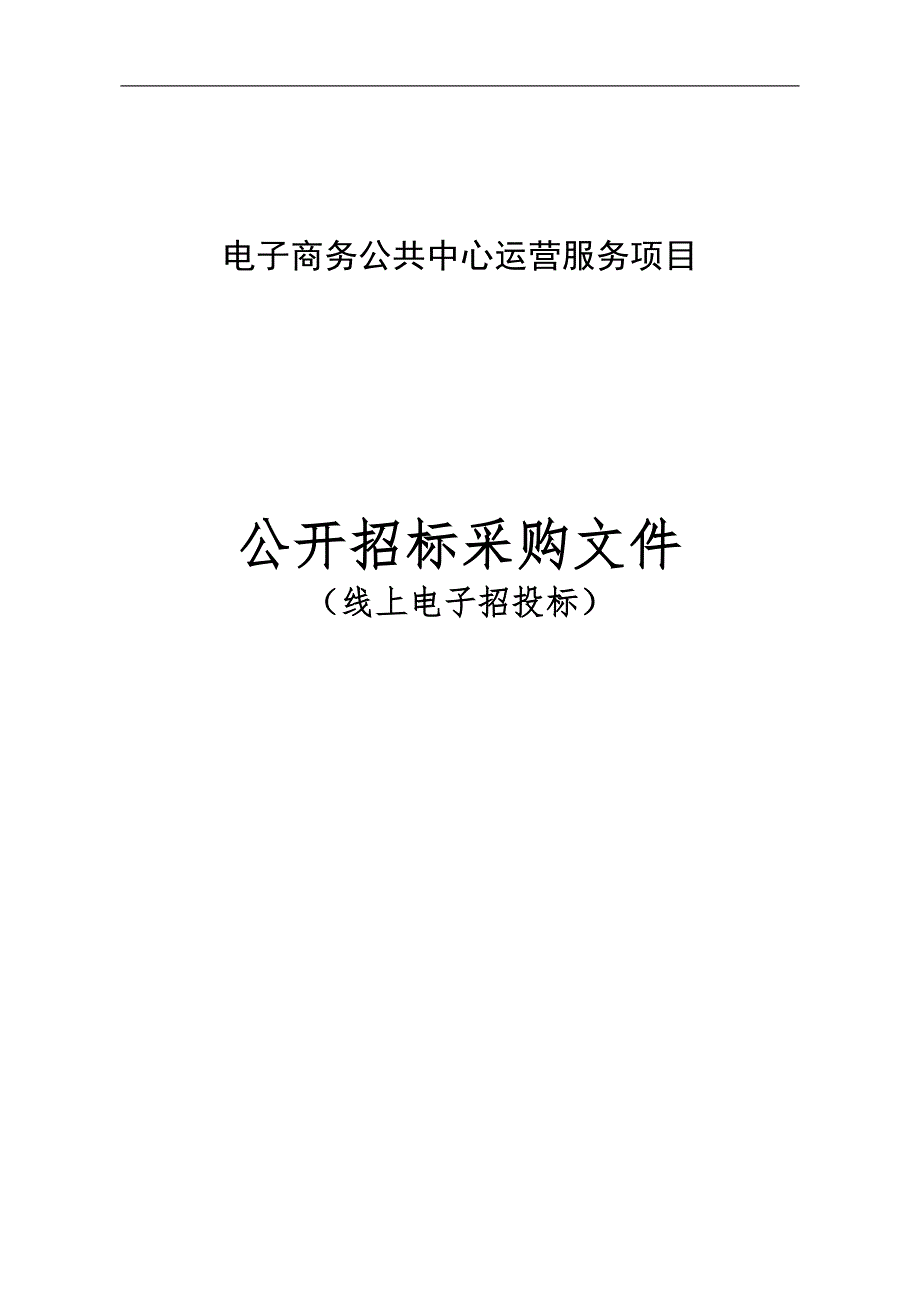 电子商务公共中心运营服务项目招标文件_第1页