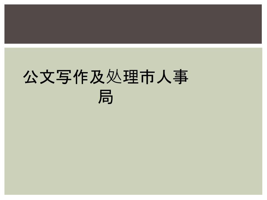 公文写作及处理市人事局_第1页