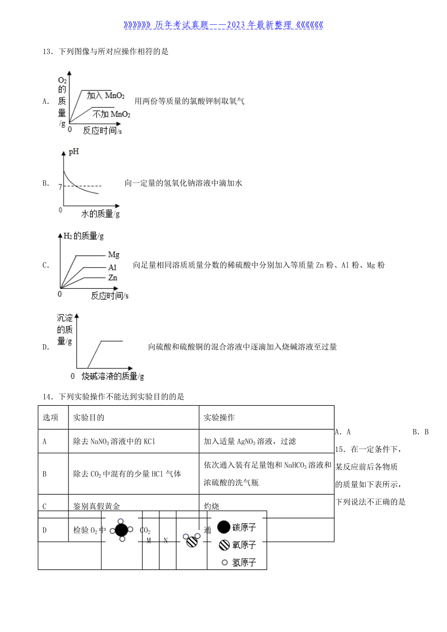 2021年甘肃省兰州市中考化学真题及答案A卷_第4页