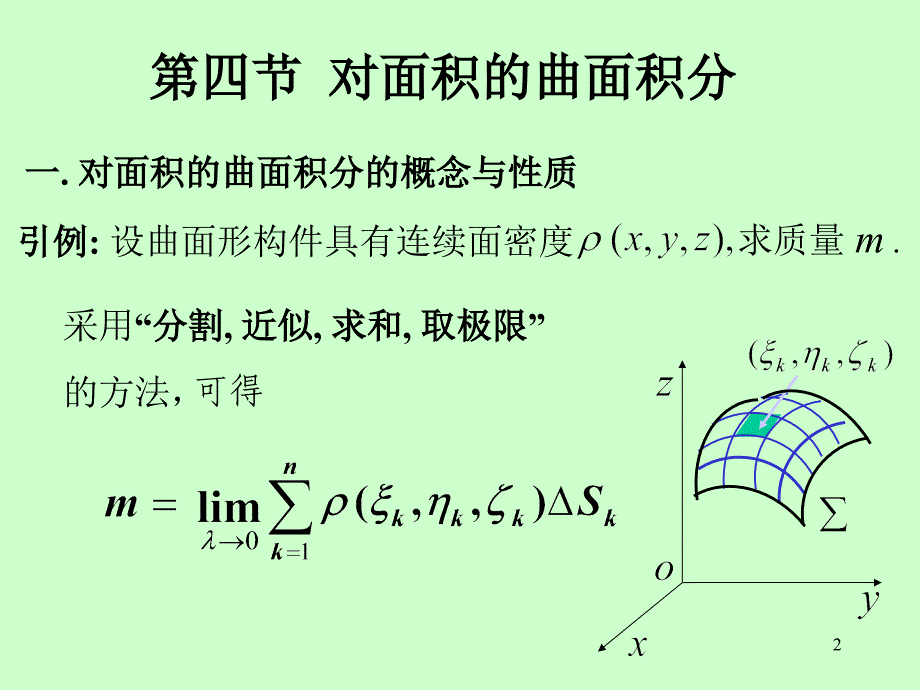 《高等数学》电子课件（自编教材）：第十章 第4节对面积的曲面积分_第2页