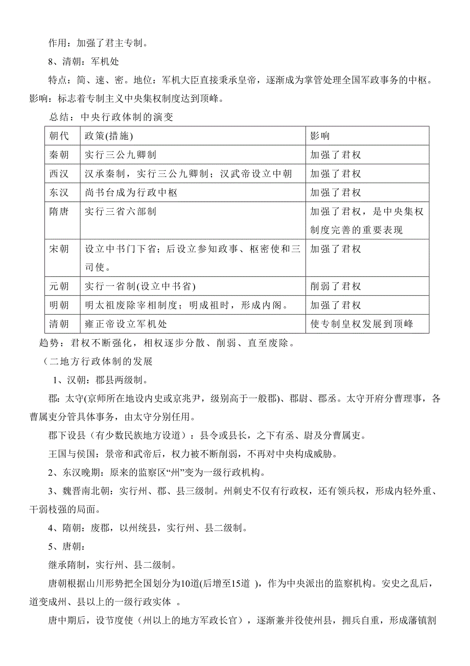 (新高考)高考历史一轮复习知识梳理第一单元政治体制-高中历史选择性必修1·国家制度与社会治理知识纲要_第4页