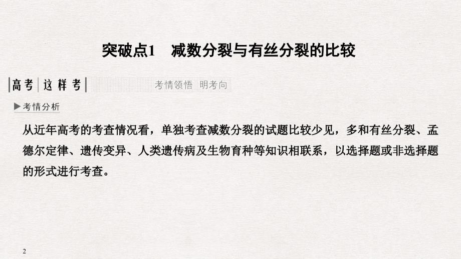 高考生物一轮复习 考点加强课2 减数分裂与有丝分裂的比较及减数分裂与可遗传变异的关系课件_第2页