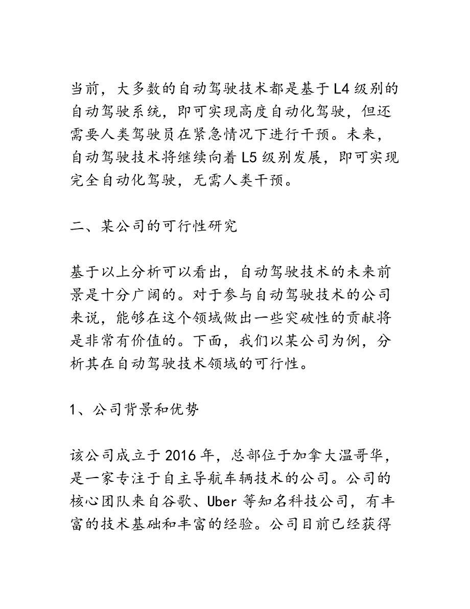 人工智能和自动驾驶技术发展趋势和某公司的可行性研究_第3页