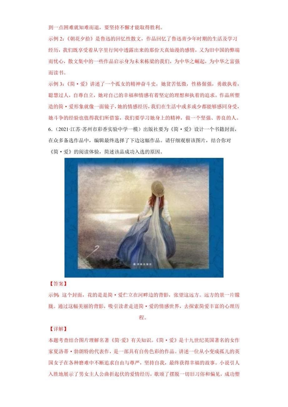 中考语文一轮复习考点练习14 名著导读 (教师版)_第5页