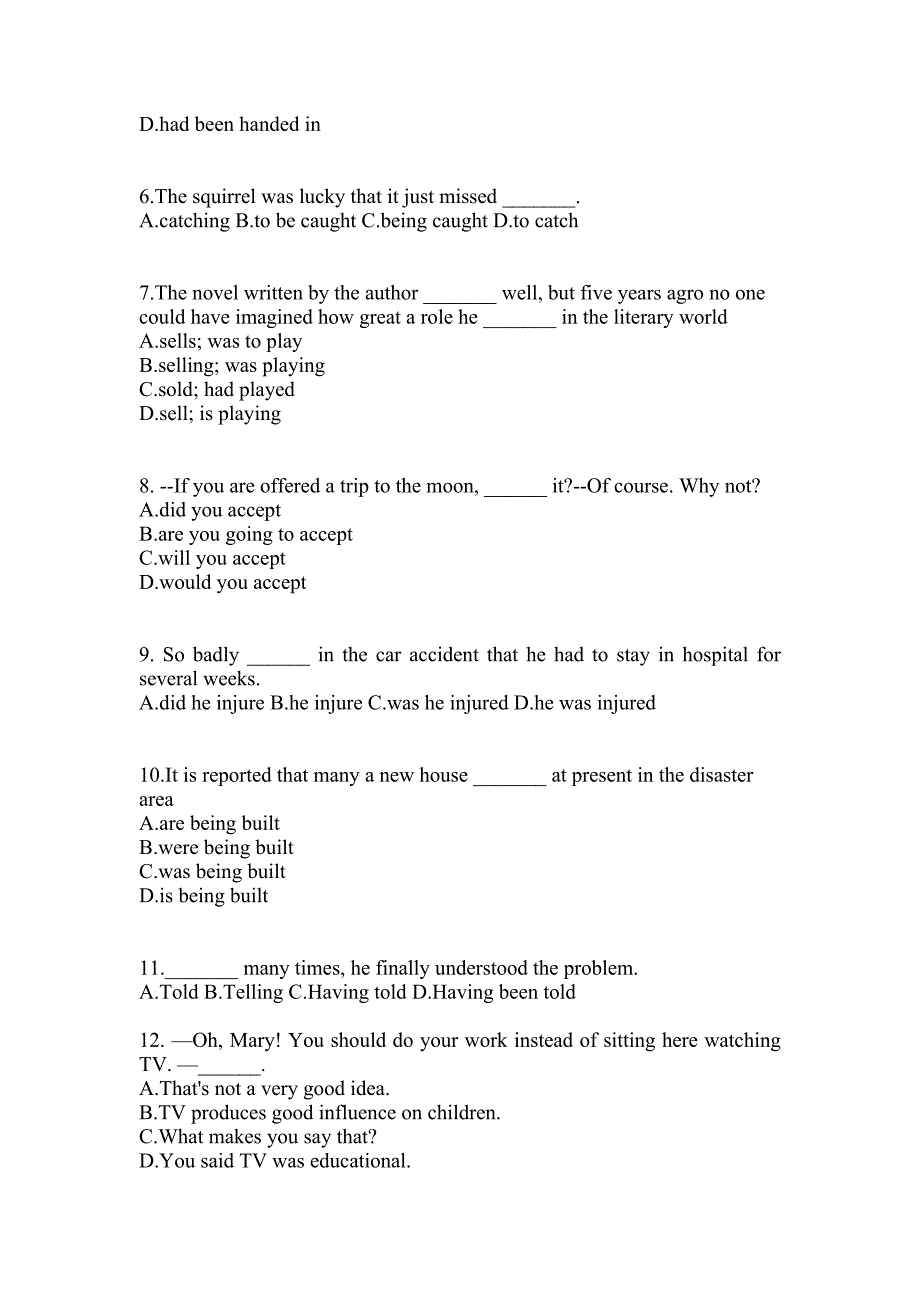 2021-2022学年山西省太原市成考专升本英语第二次模拟卷(含答案)_第2页