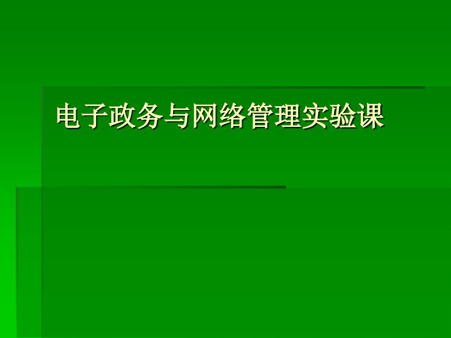 电子政务与网络管理实验课_第1页