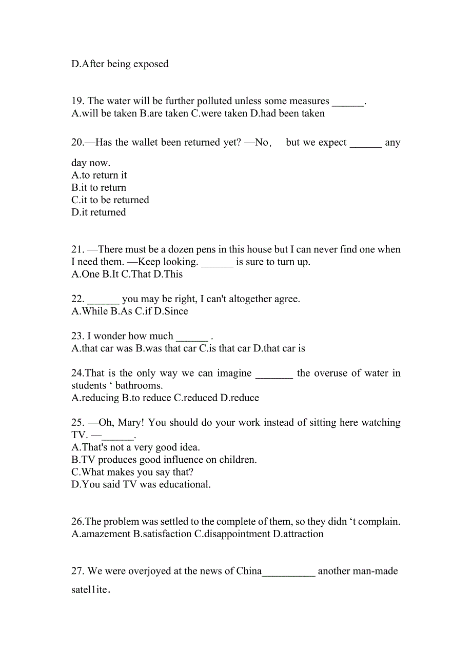 2021-2022学年江西省赣州市成考专升本英语第二次模拟卷(含答案)_第3页