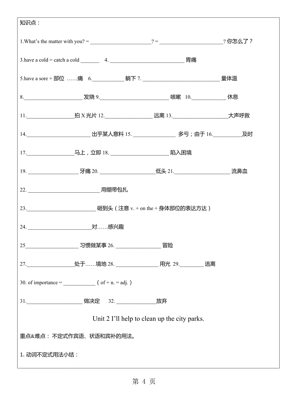 人教版八年级下册期末知识点复习学案（无答案）_第4页