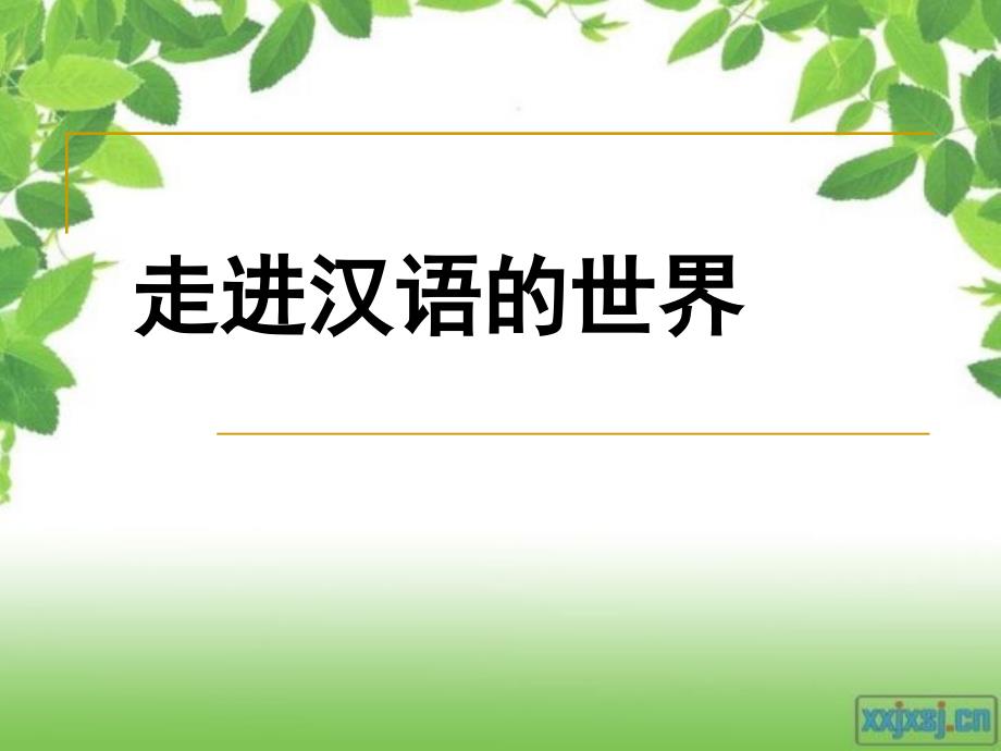 《走进汉语的世界》完成版课件_第1页