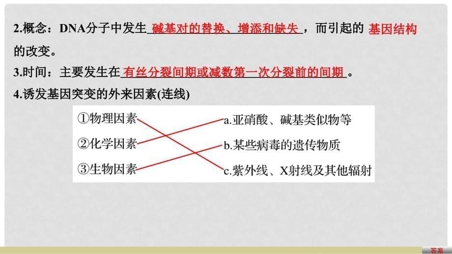 高考生物一轮复习 第七单元 生物的变异、育种和进化 第24讲 基因突变和基因重组课件 新人教版_第5页