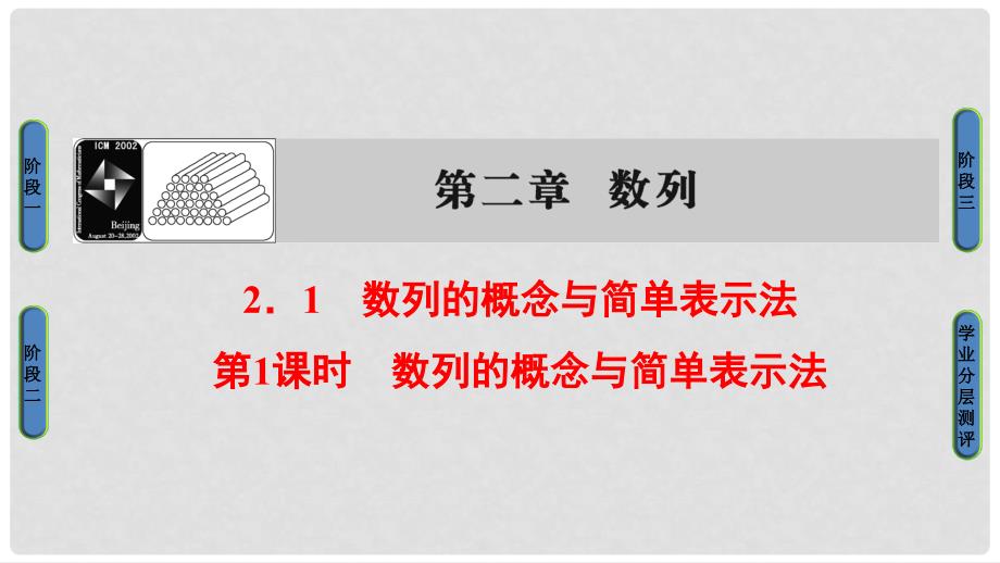 高中数学 第二章 数列 2.1 数列的概念与简单表示法 第1课时 数列的概念与简单表示法课件 新人教A版必修5_第1页