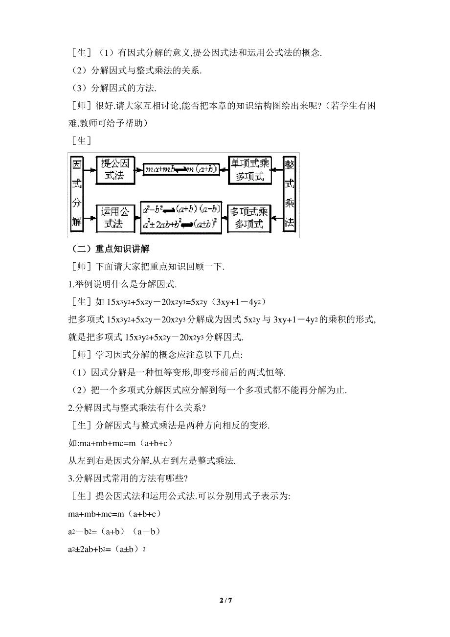 《因式分解》复习教案_第2页