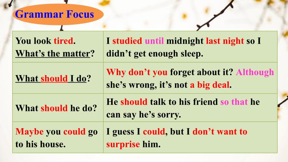 Unit 4 Why don't you talk to your parents_SectionA Grammar Focus-4c 课件_第3页