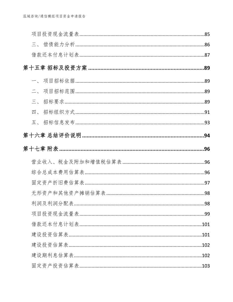 通信模组项目资金申请报告_第5页