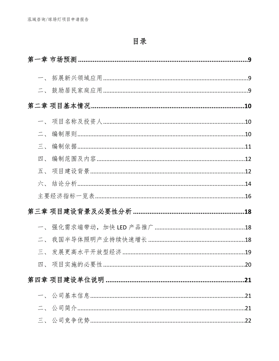 球场灯项目申请报告_第2页