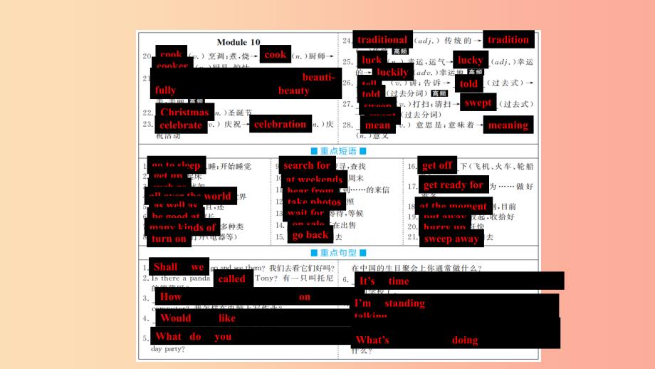 山东省2019年中考英语一轮复习 七上 第2讲 Module 6-Revision module B课件.ppt_第4页