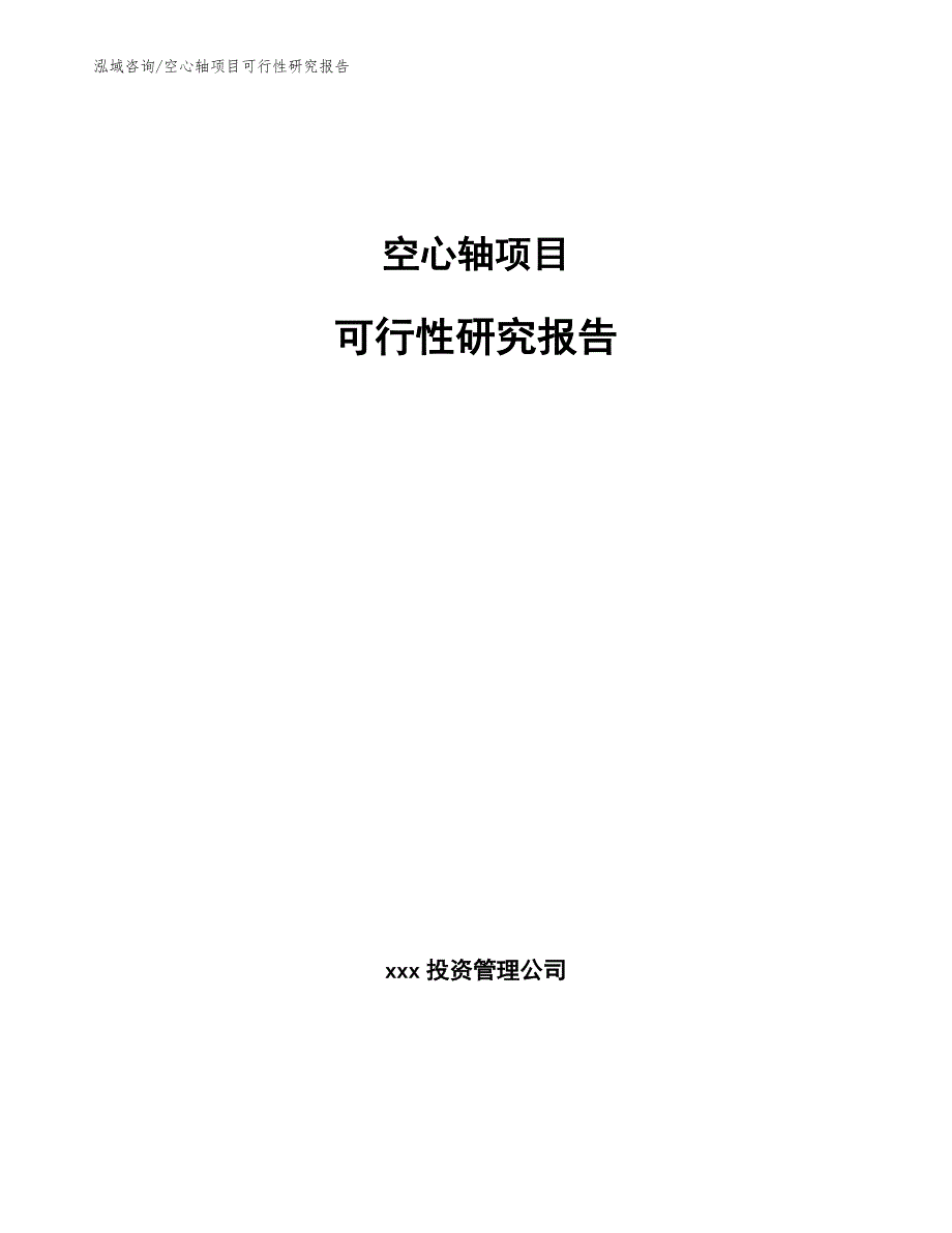 空心轴项目可行性研究报告（模板范文）_第1页