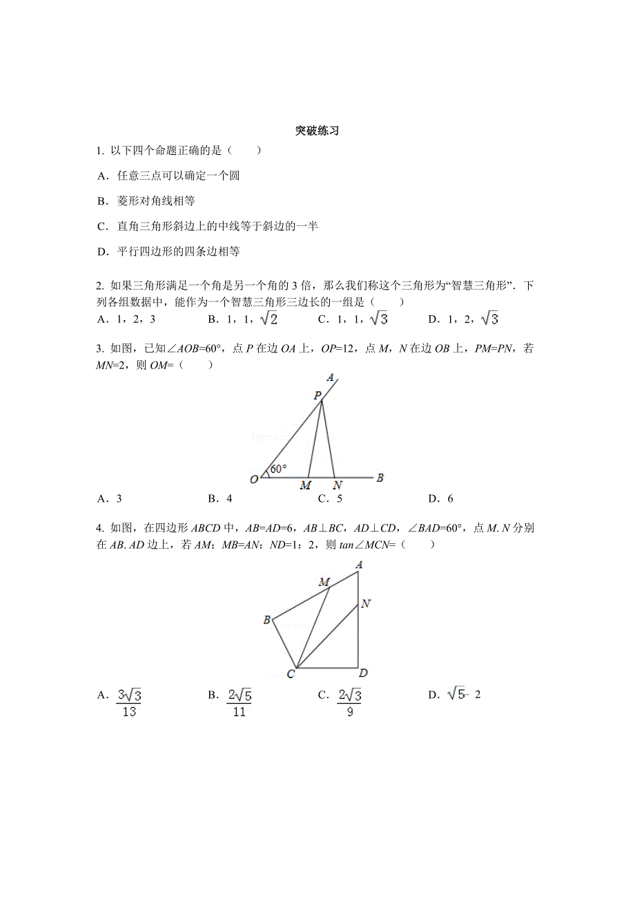 中考数学二轮专题复习：勾股定理复习题 (含答案)_第4页