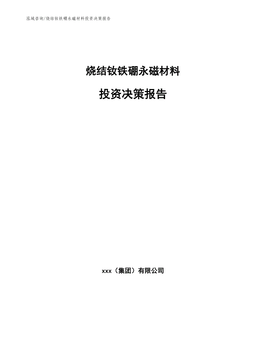 烧结钕铁硼永磁材料投资决策报告【范文】_第1页