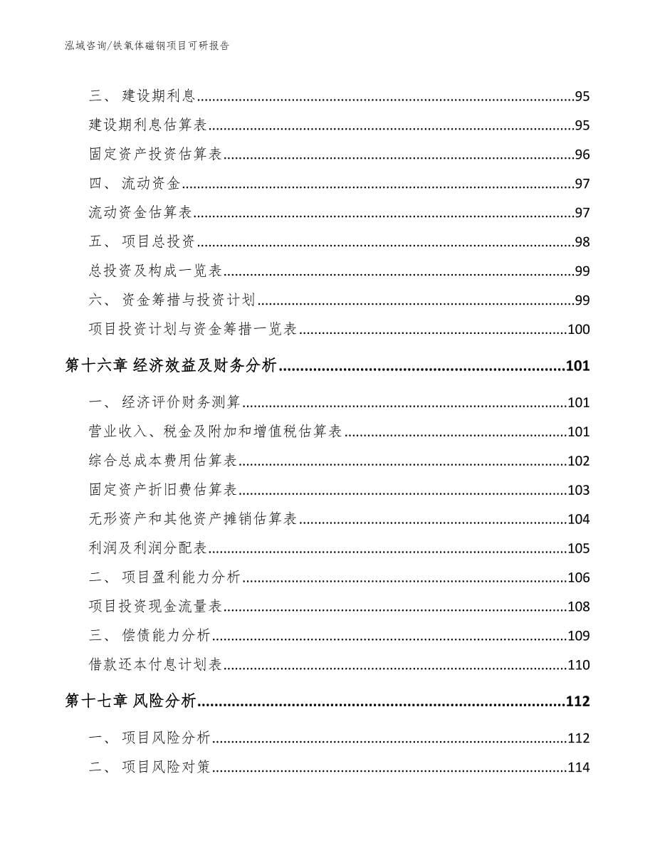 铁氧体磁钢项目可研报告参考模板_第5页