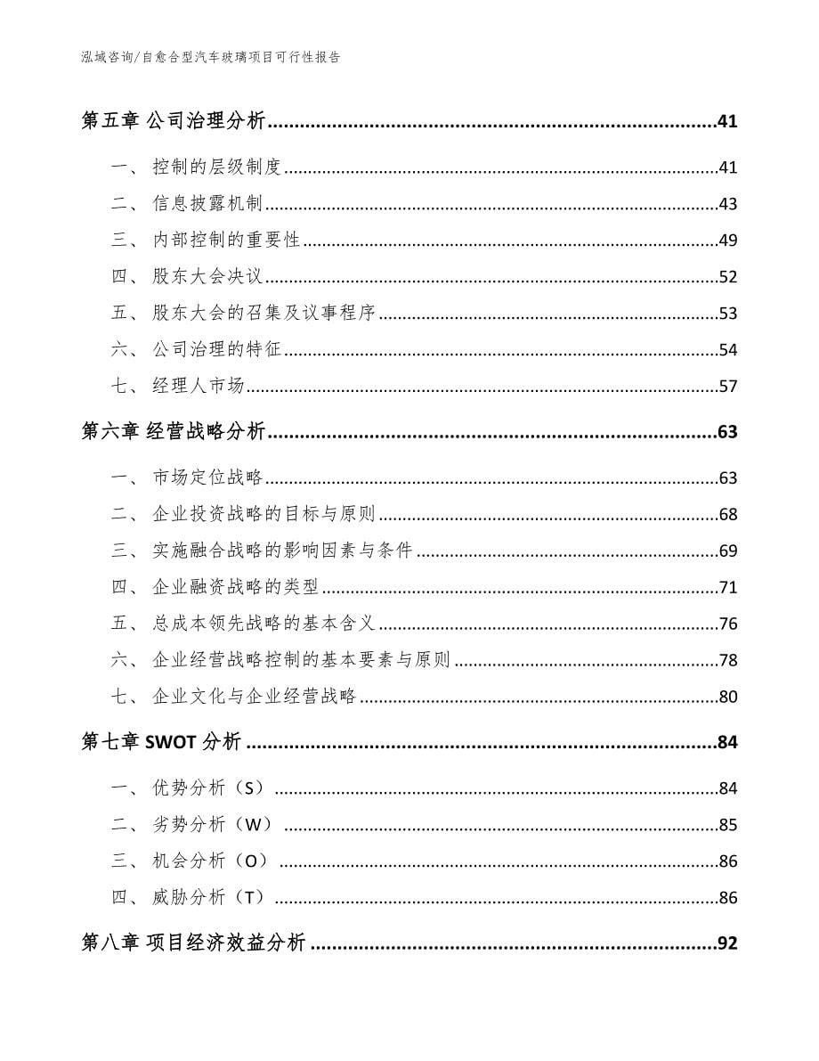 自愈合型汽车玻璃项目可行性报告（模板范文）_第5页