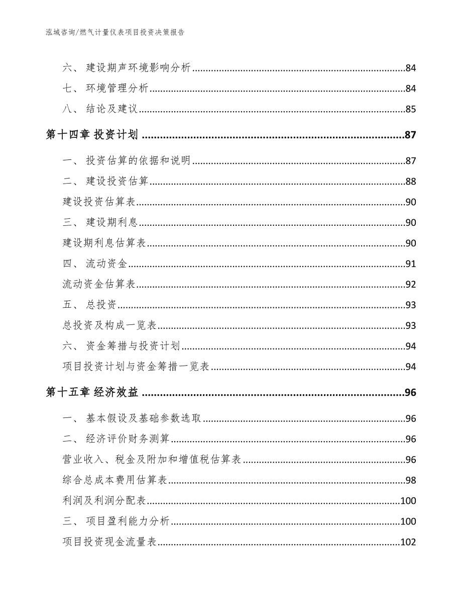 燃气计量仪表项目投资决策报告_第5页